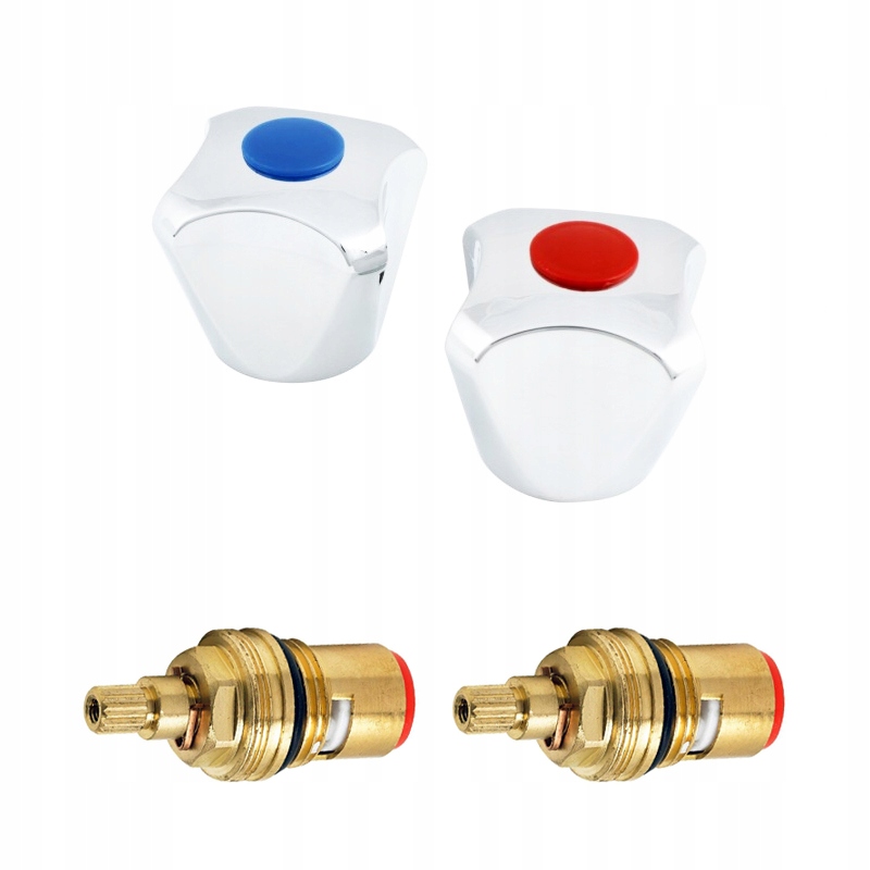 Zestaw Pokrętło Chromowane + Głowice Ceramiczne 1/2" - po 2 szt. 2 16092690144