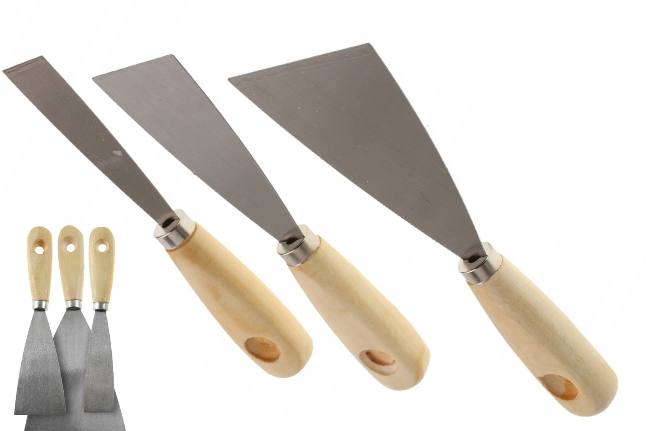 Komplet Szpachelek Malarskich 3szt (30, 50, 80 mm) Stal/Drewno 6 16399470768