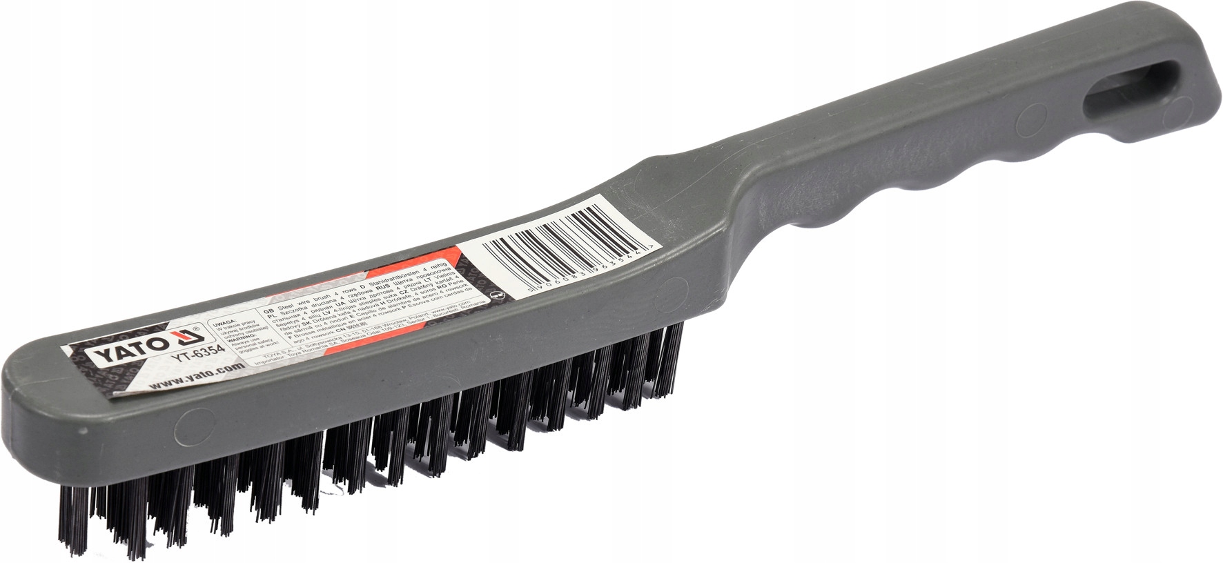 Szczotka druciana Yato YT-6354, 4-rzędowa, stalowa, plastikowa rączka 3 17061795942