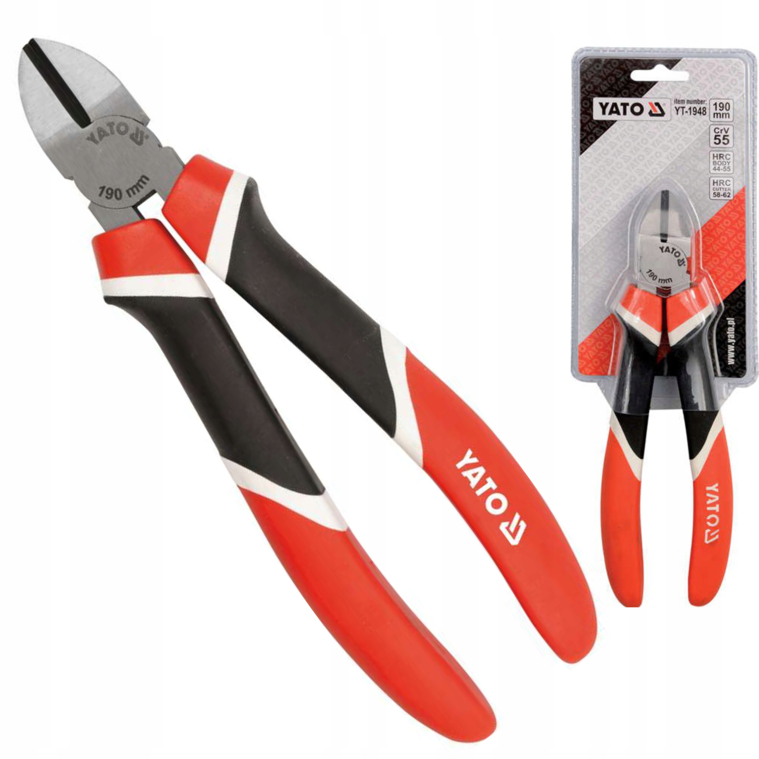 Szczypce Tnące Boczne Yato YT-1948, 190 mm, CrV, Trójkolorowe Rękojeści 8 17078823745