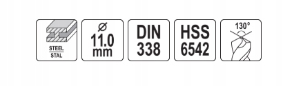 Wiertło HSS 11.0 mm – Zestaw 3 sztuk, Yato YT-4455 5 17153622323