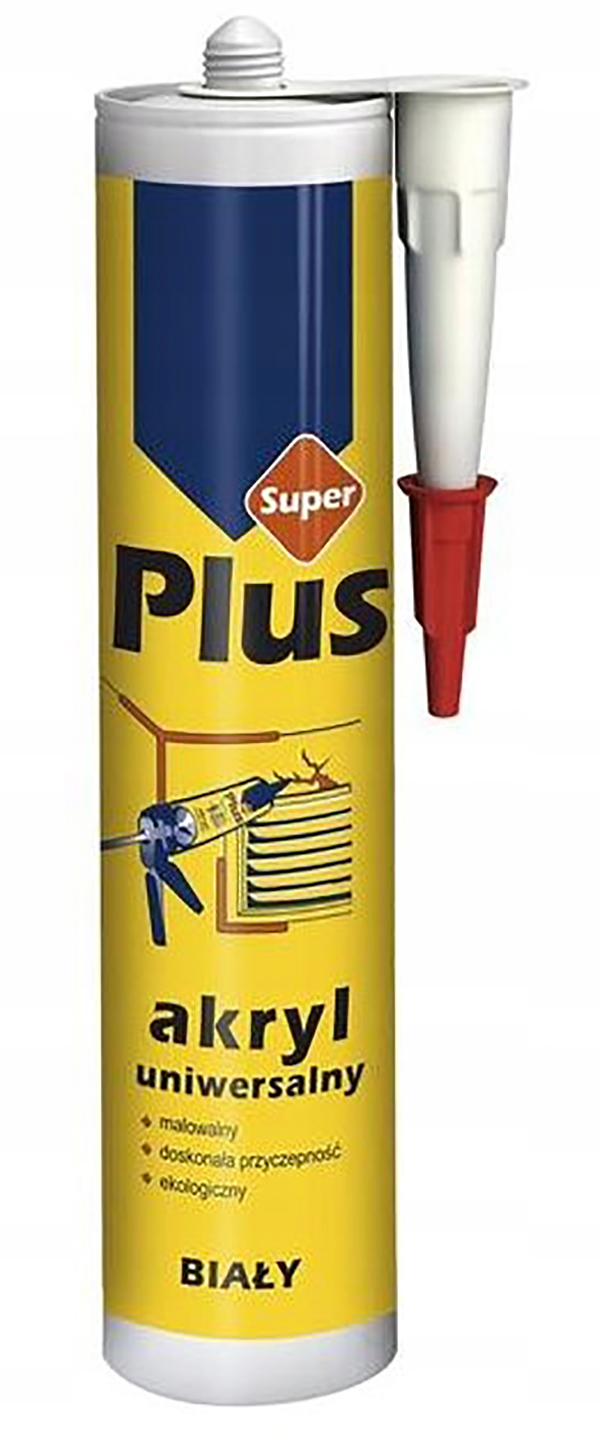 Akryl Uniwersalny SUPER PLUS – Uszczelniacz do pęknięć, Biały - 280ml 1 17174120416