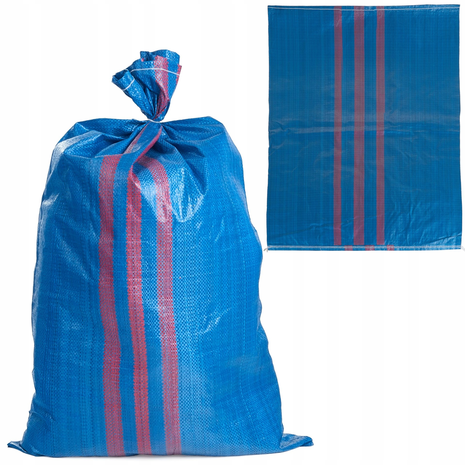 Worek polipropylenowy 65x105cm 50kg – mocny, gruby, niebiesko-czerwony 1 17482798289