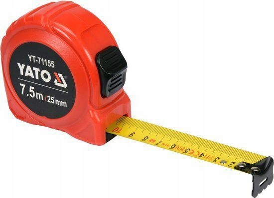 Miara zwijana stalowa 7.5m x 25mm YATO YT-71155 nylon ABS klasa II 3 17587202601