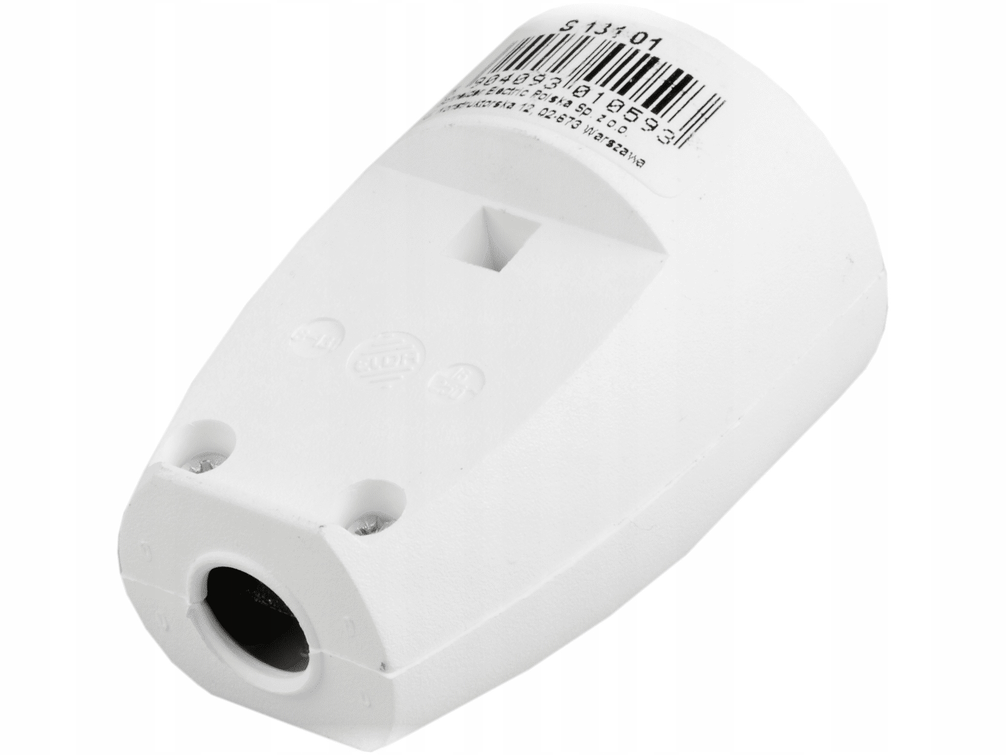Gniazdo Elektryczne przenośne 1-krotne z uziemieniem Schneider - białe 3 17620000514