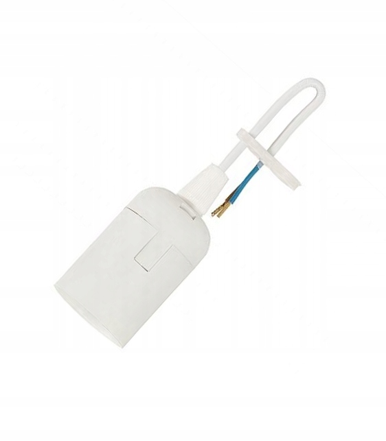 Oprawka E27 biała z przewodem termoplastyczna F4.0139 1 17646274252