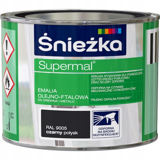 Śnieżka Supermal olejno-ftalowa 200ml Czarny 2 17686248692
