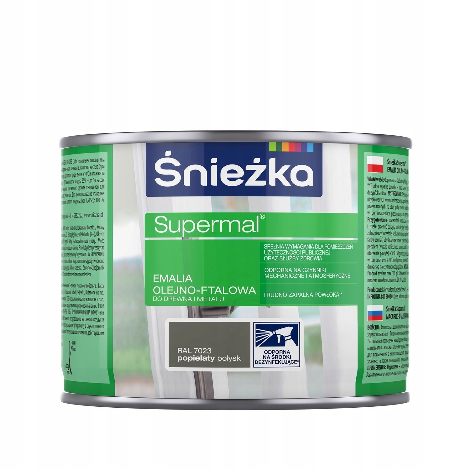 Farba Olejno-Ftalowa 200ml POPIELATY połysk RAL 7023 2 17686248894