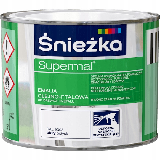 Farba Olejno-Ftalowa 200ml BIAŁY połysk RAL 9003 2 17686249281