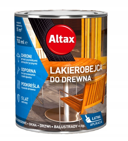 Lakierobejca do drewna - Kasztan - ALTAX 750ml 4 17691216778