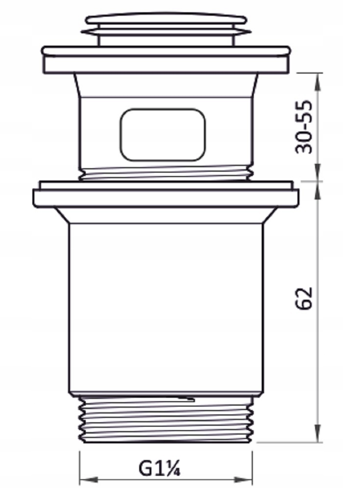 Korek klik-klak umywalkowy metalowa nakładka, chrom 1.1/4 cala BATMIX BP01 2 17765398481