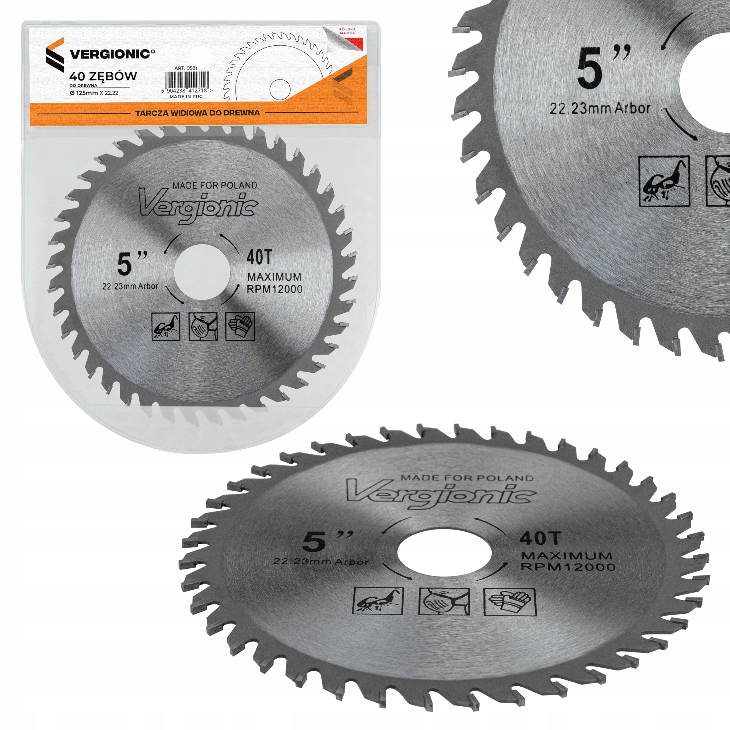 Tarcza widiowa do drewna 125 mm, z otworem montażowym 22,2 mm i 40 zębami 2 17768573681
