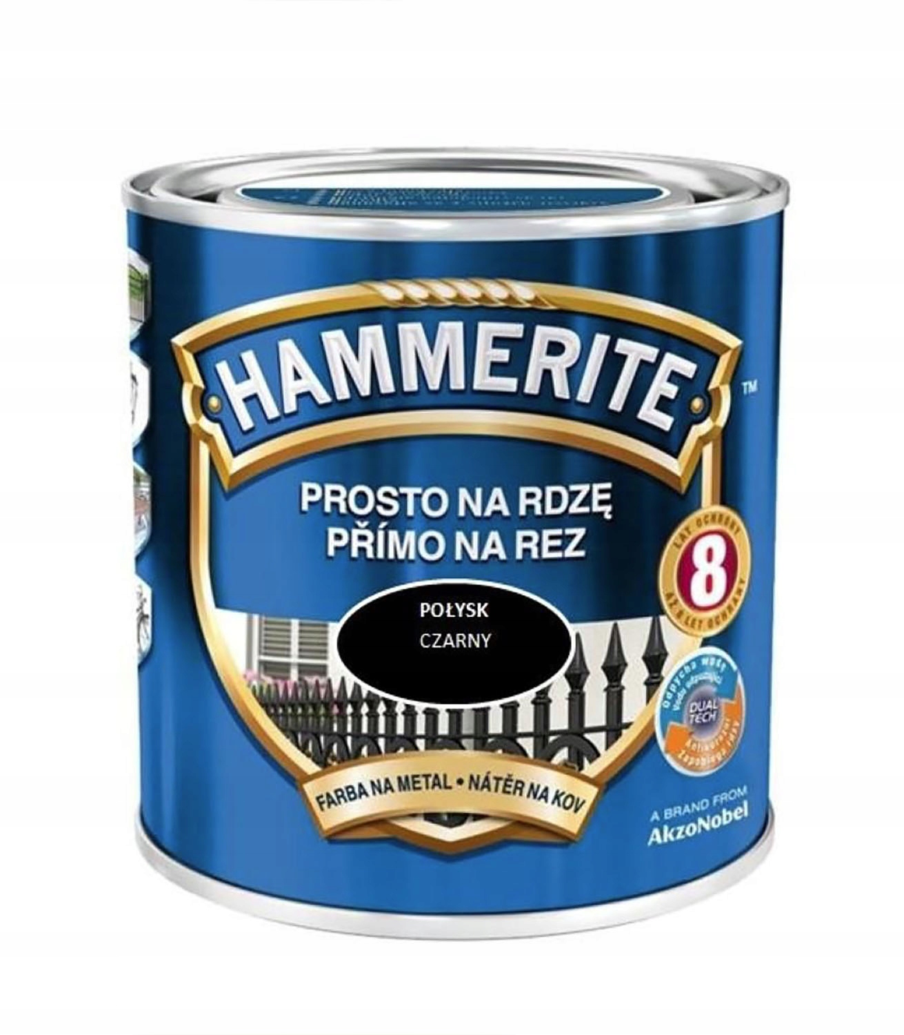 Hammerite Prosto Na Rdzę – Czarny Połysk 250ml - Antykorozyjna Farba 1 18217152210