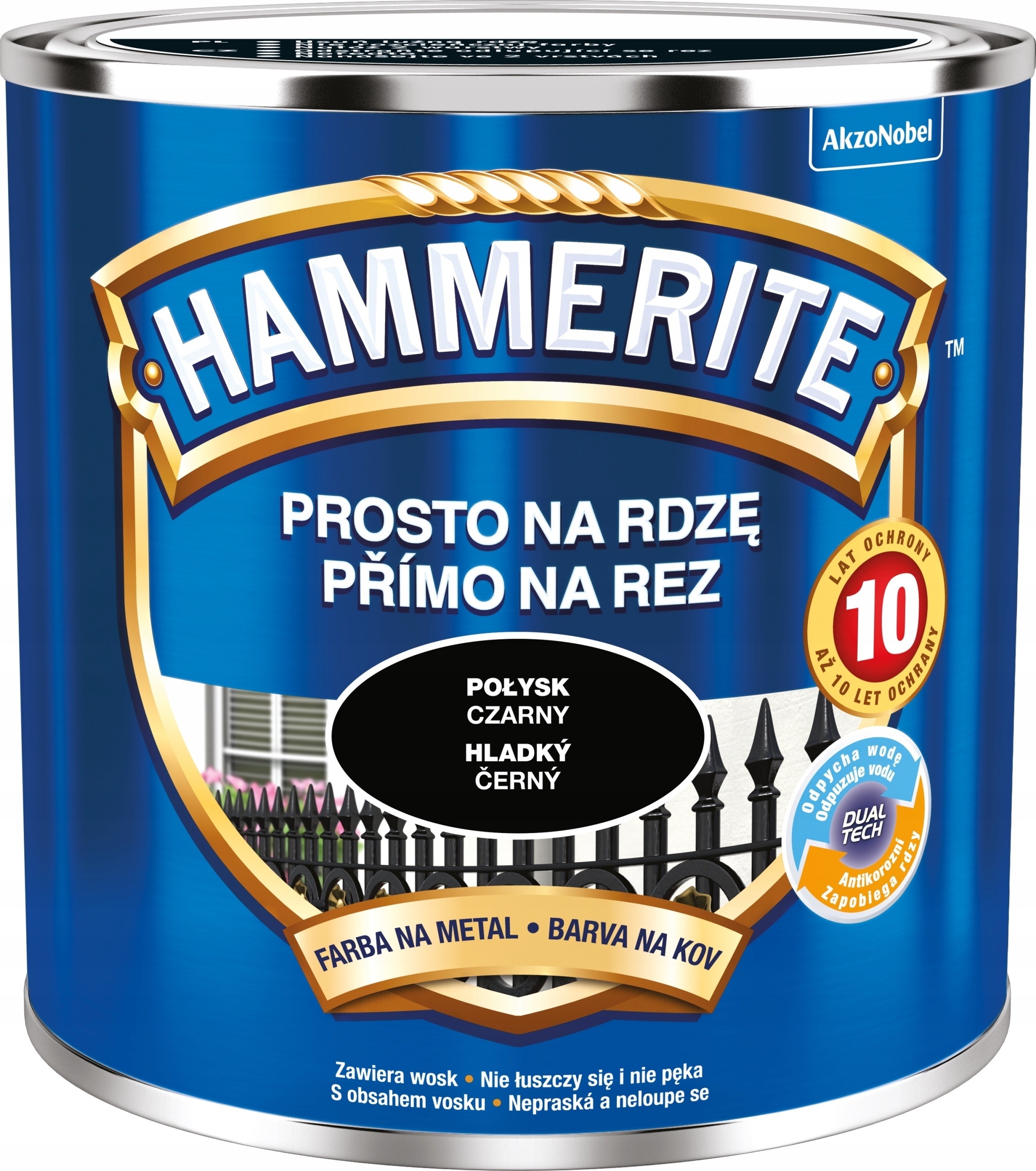 Hammerite Prosto Na Rdzę – Czarny Połysk 250ml - Antykorozyjna Farba 2 18217152210