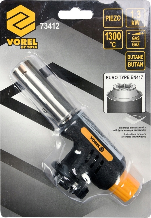 Palnik gazowy z zapłonem piezo Vorel 1300 W 6 18254110803