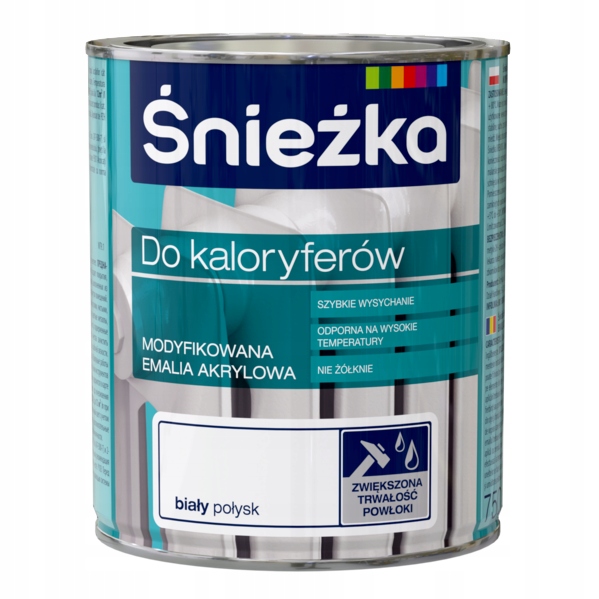 Śnieżka akrylowa do grzejników 0.75 l Biała Połysk 1 9627245865