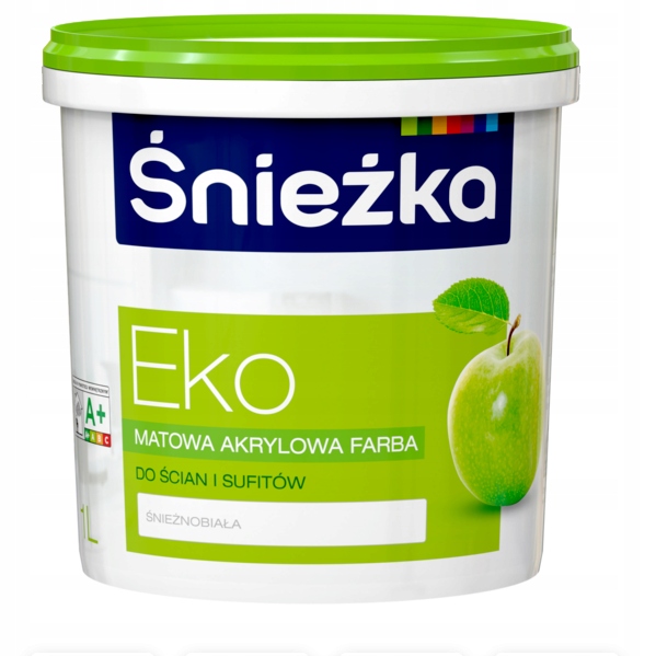 Farba akrylowa Śnieżka Eko 1L – Biała, Matowa, Ekologiczna do wnętrz 2 9627246790