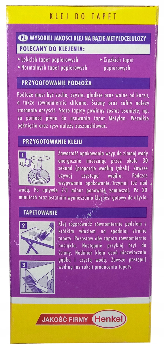Klej do tapet METYLAN Normal HENKEL 125g 3 9627247217
