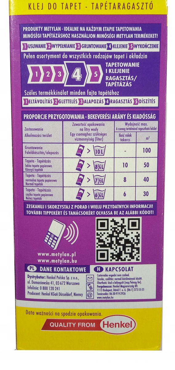 Klej do tapet METYLAN Normal HENKEL 125g 4 9627247217