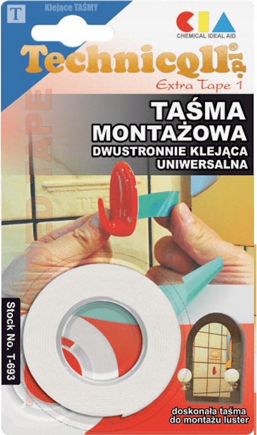 Taśma dwustronna montażowa 19mm/1,5m TECHNICQLL 1 9645501198