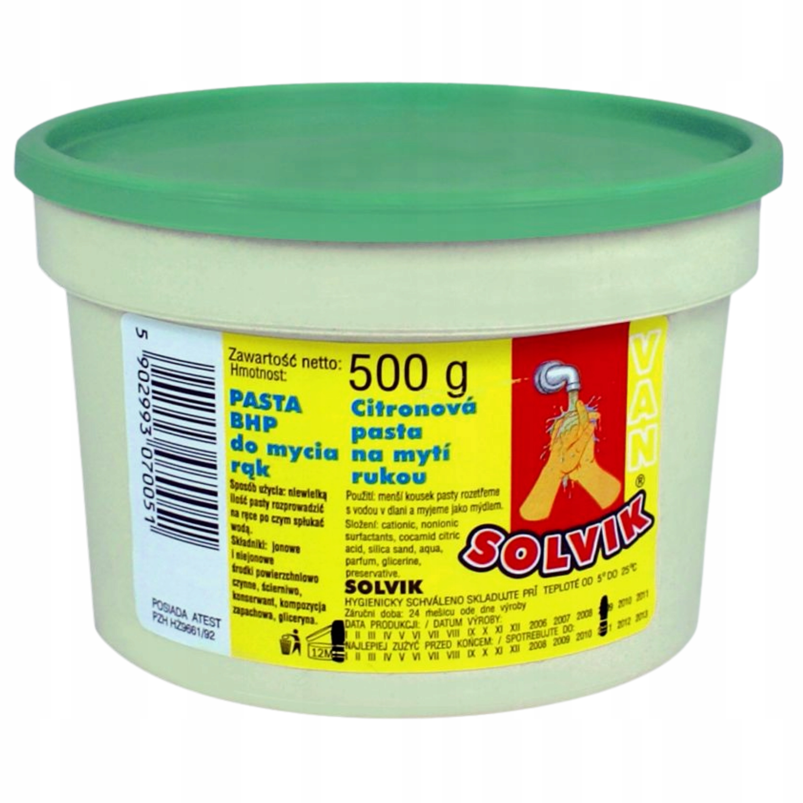 Pasta do rąk bhp, piaskowo-mydlana VanSolvik 500 g 1 17841830945